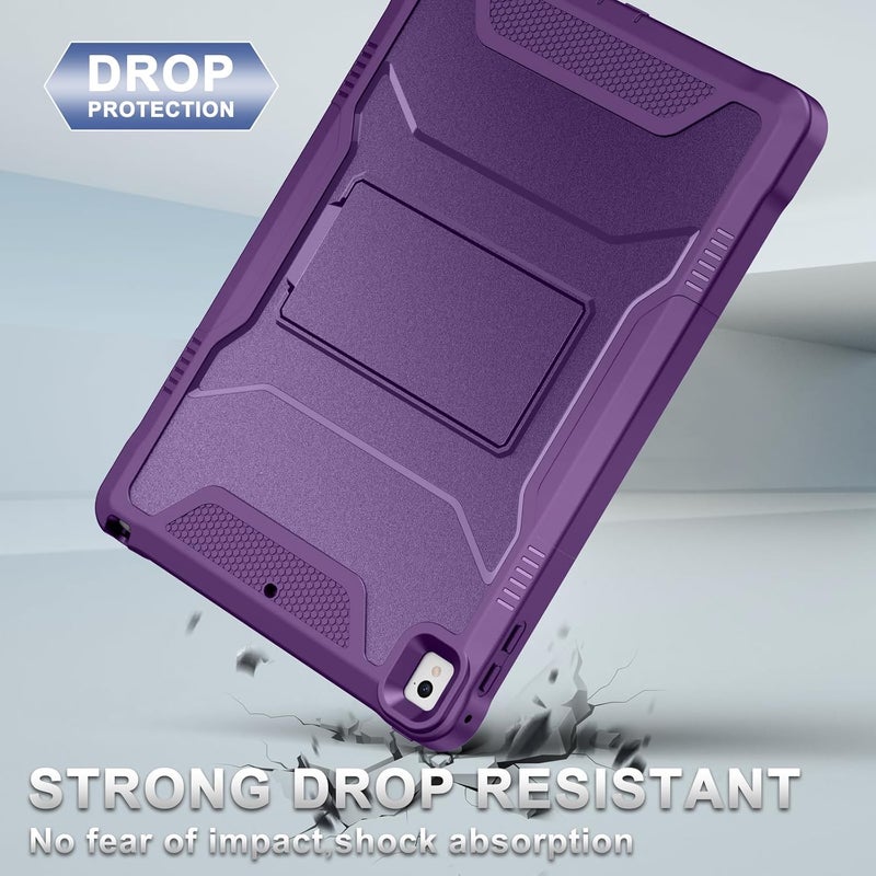 Soke Case for iPad 6th/5th Generation 9.7 Inch 2018/2017,with Built-in Screen Protector and Kickstand, Rugged Full-Body Heavy Duty Protective Cover for Apple iPad Air 2 /Pro 9.7 - Purple - Image 4